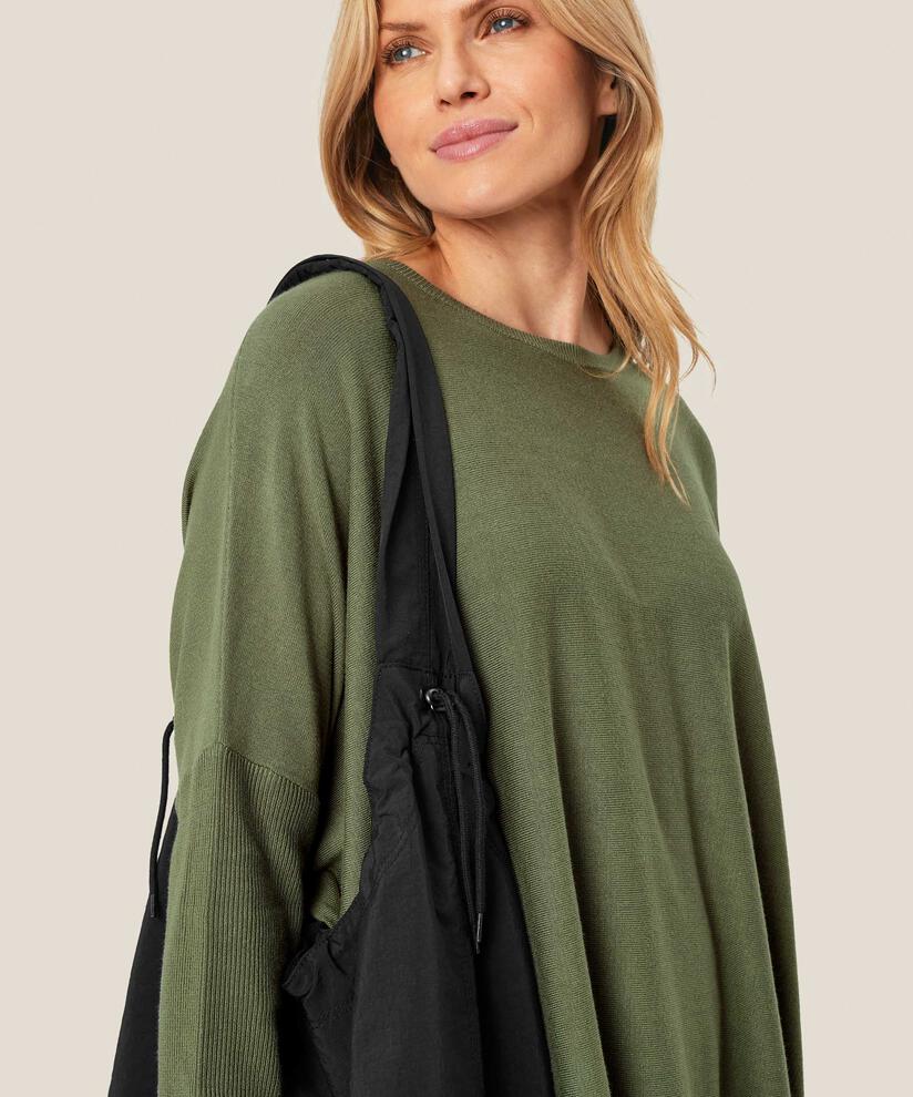 sac avec large bandoulière et fermeture zippée, Black