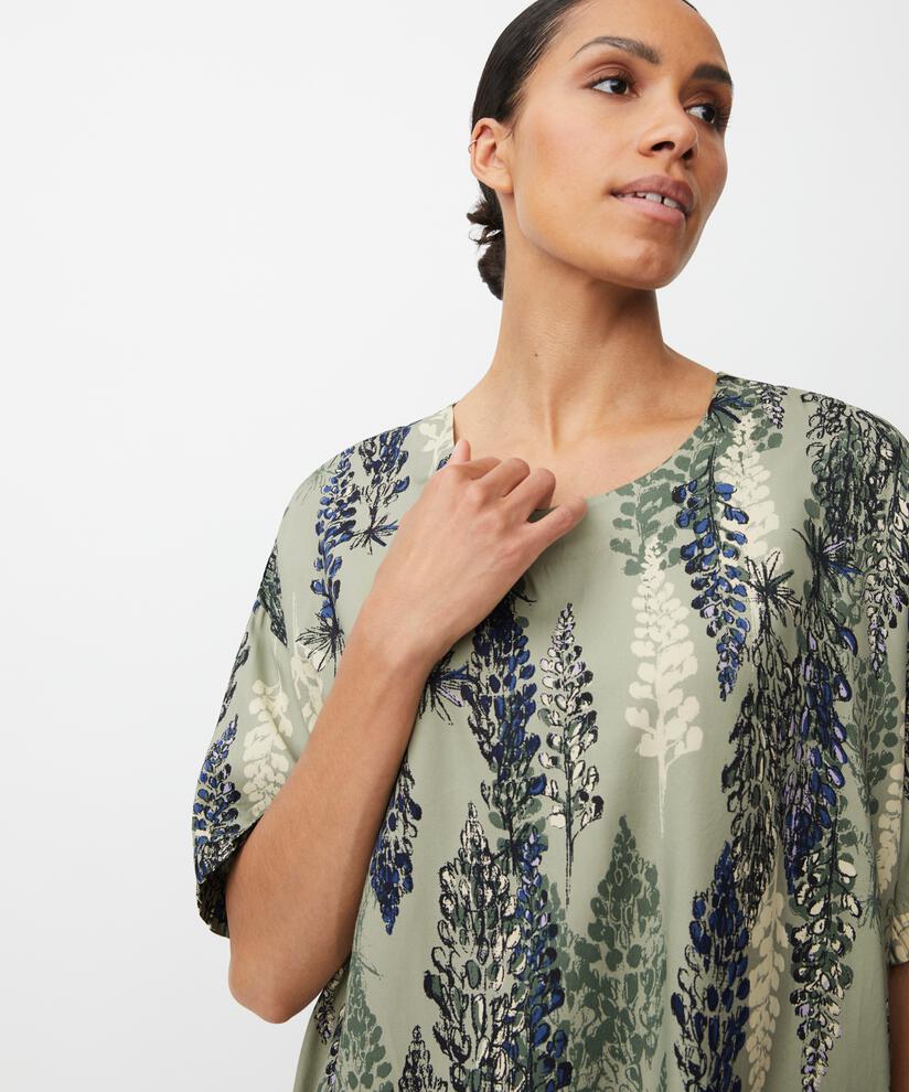 blouse en viscose avec bord volanté sur la manche, Seagrass