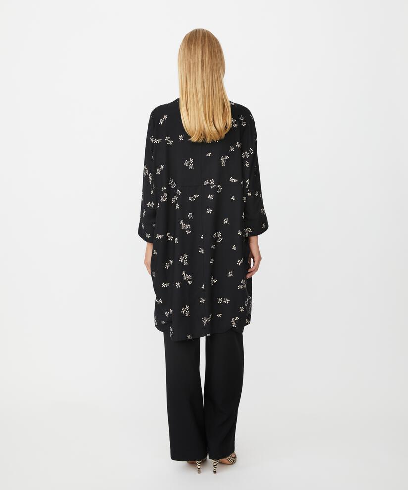 Robe Chemise À Motif En Viscose, Black