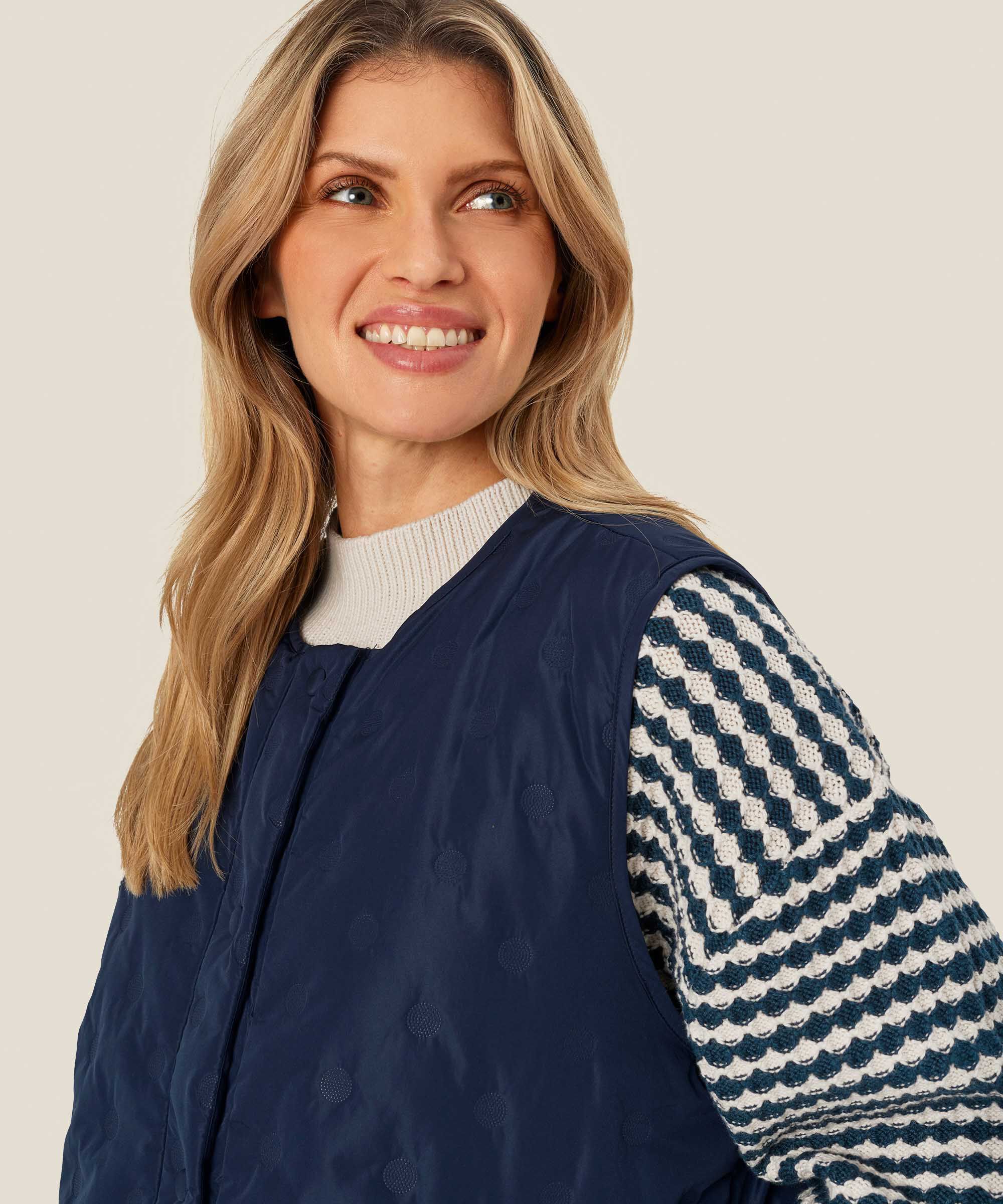 gilet matelassé avec fermeture à bouton-pression, Mood Indigo