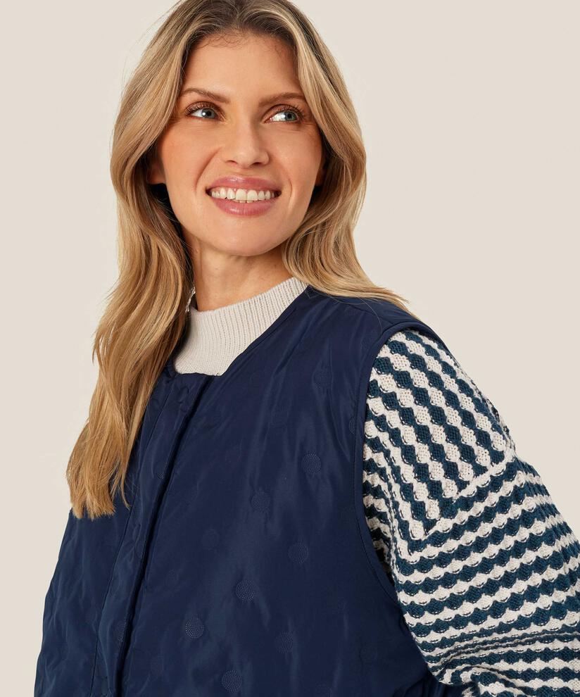 gilet matelassé avec fermeture à bouton-pression, Mood Indigo