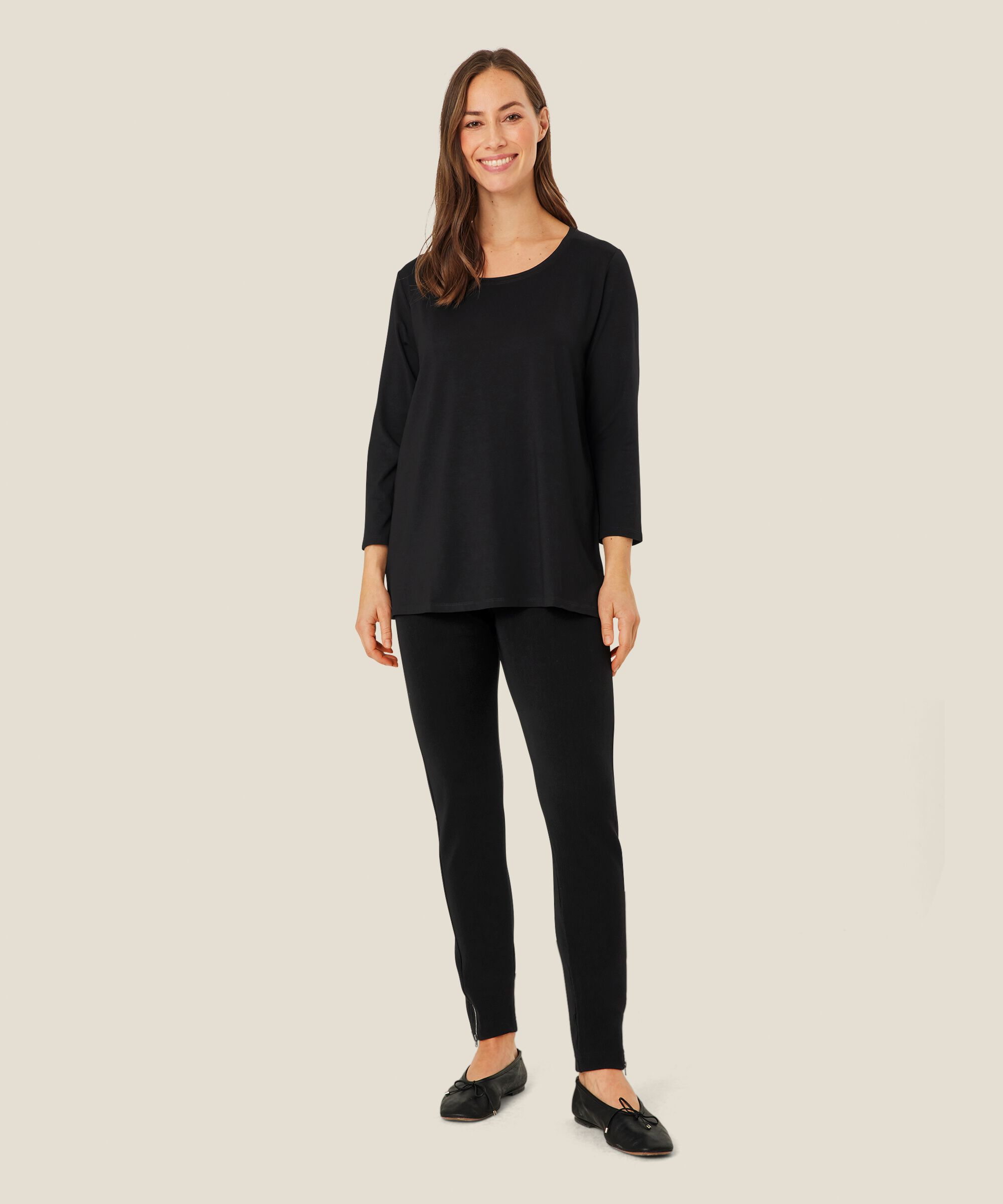 Top En Jersey Á Col Rond, Black