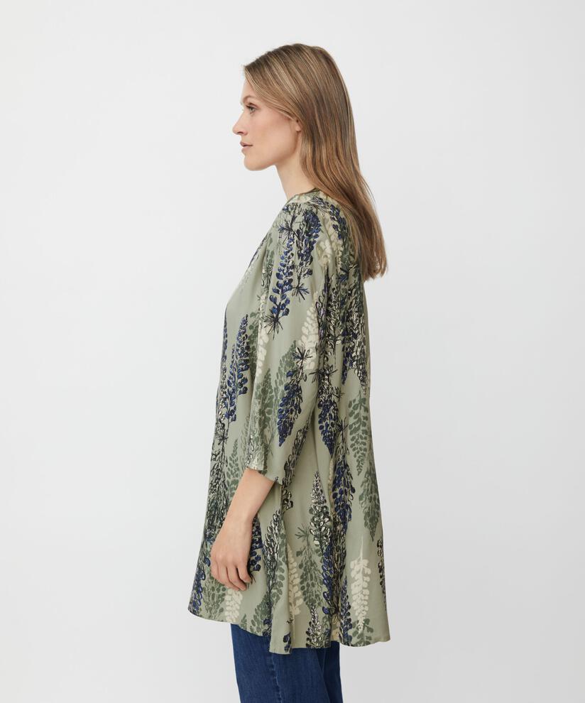Tunique En Viscose Imprimée À Manches 3/4, Seagrass