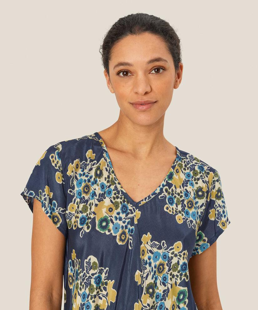 Top En Viscose Imprimé À Col V, Mood Indigo