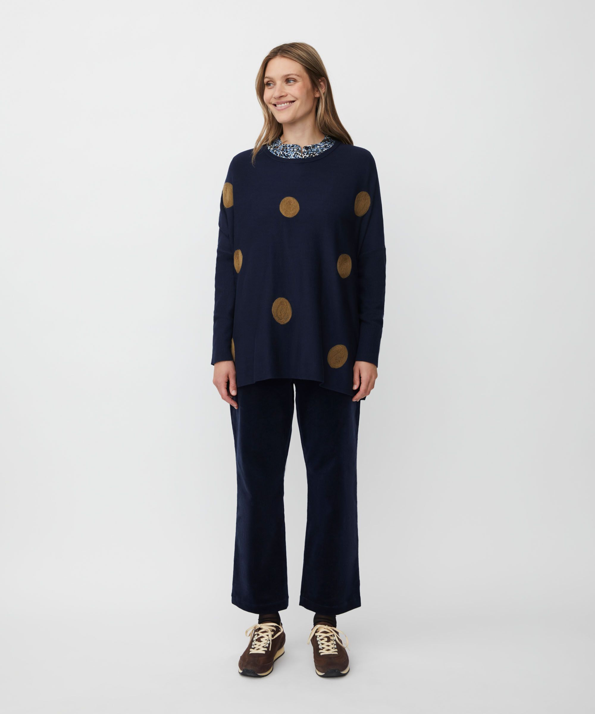 Pull Oversize À Manches Étroites, Navy Blazer