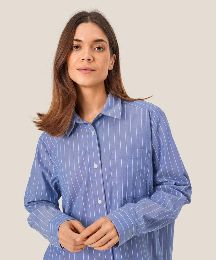 chemise en coton rayé avec dos plus long, Sargasso Sea