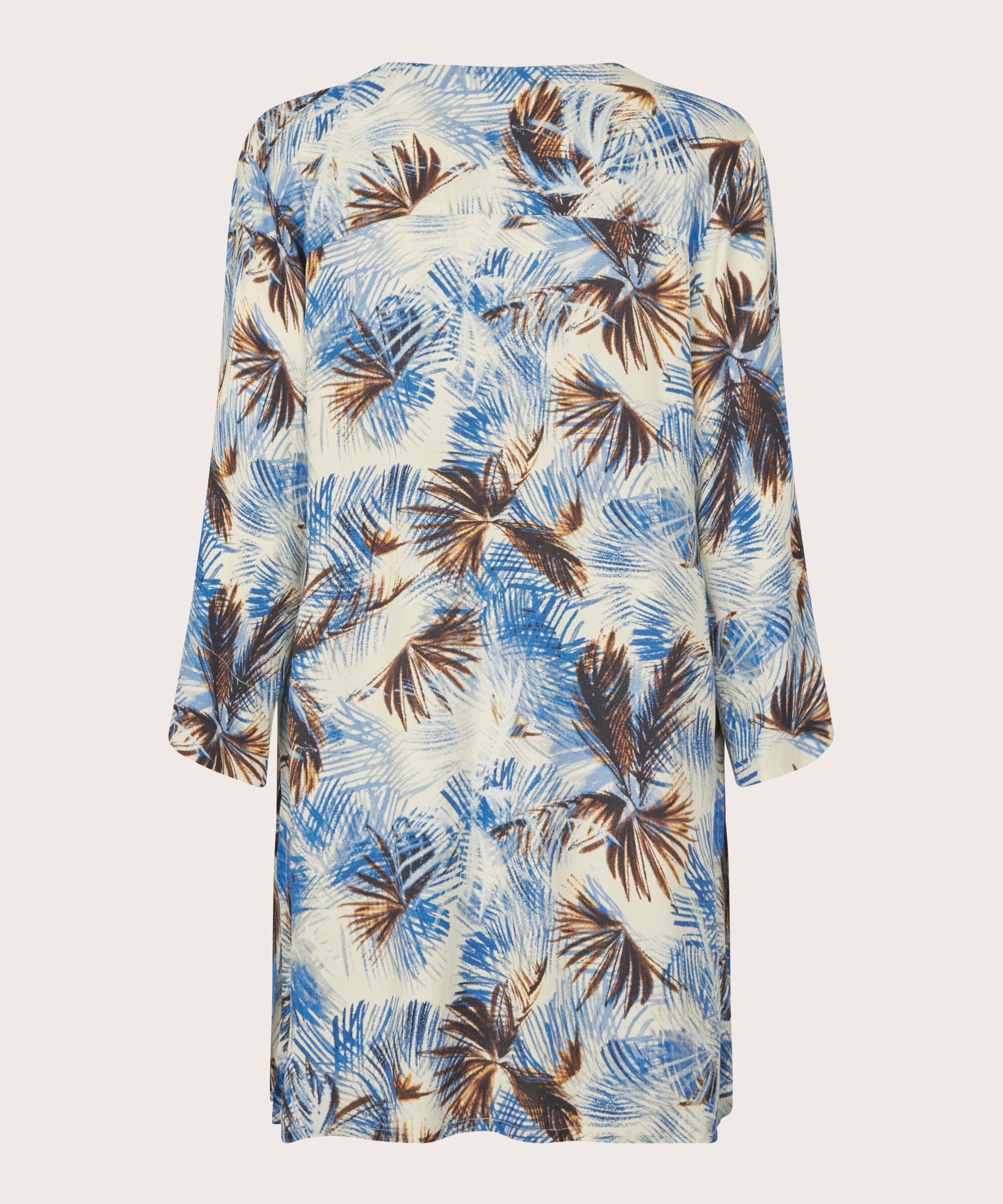 tunique en viscose imprimée avec col en V et fentes latérales, Della Blue