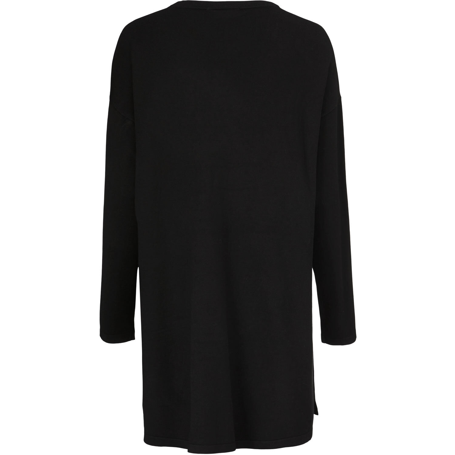 Cardigan En Fine Maille Coupe Droite, Black