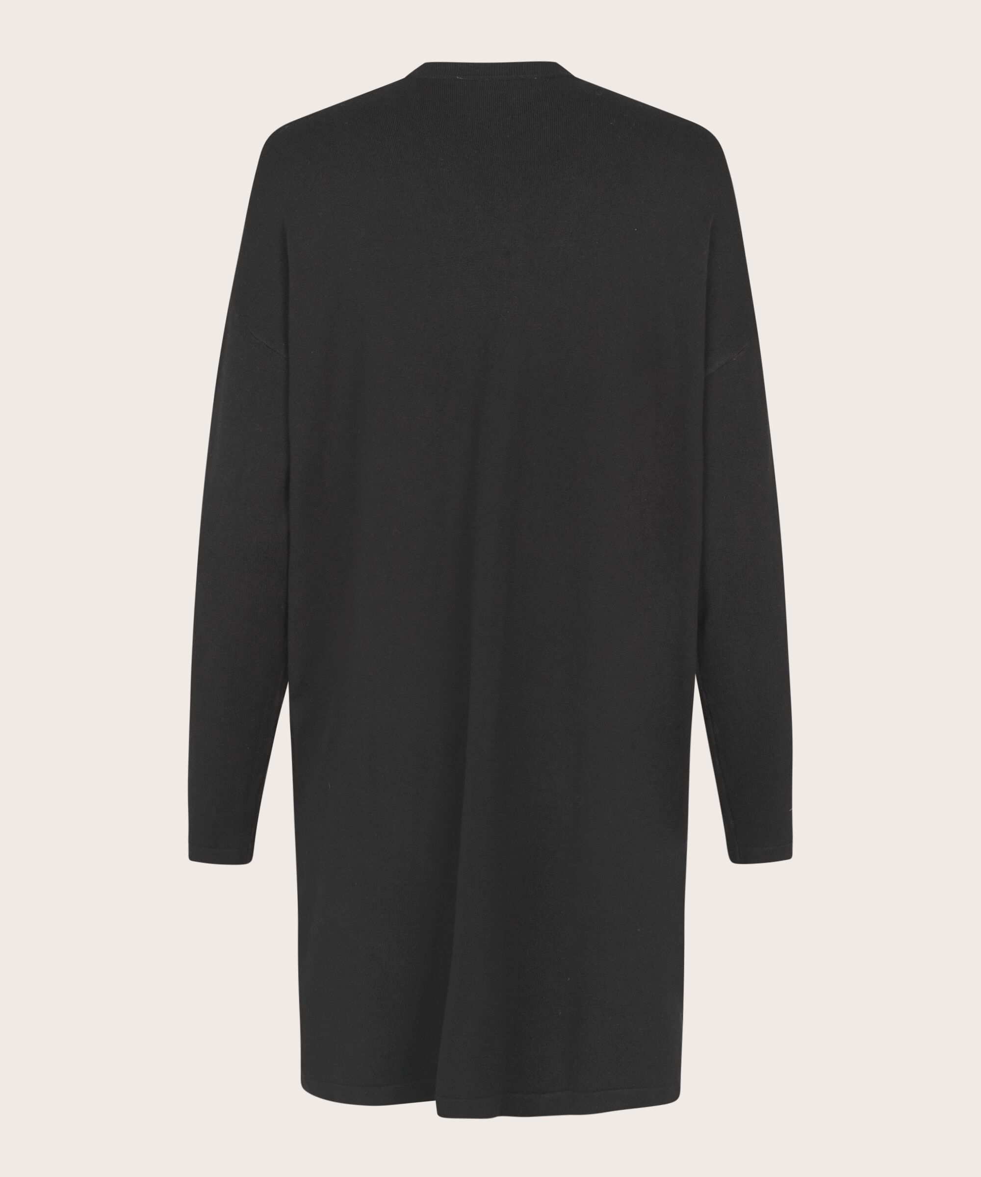 Cardigan En Fine Maille Coupe Droite, Black