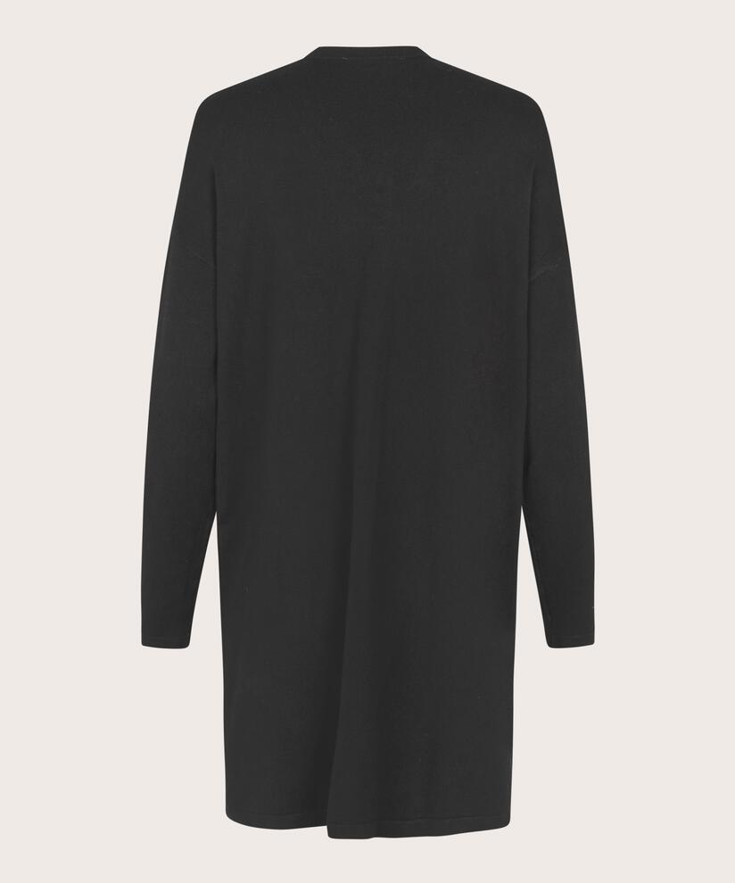 Cardigan En Fine Maille Coupe Droite, Black