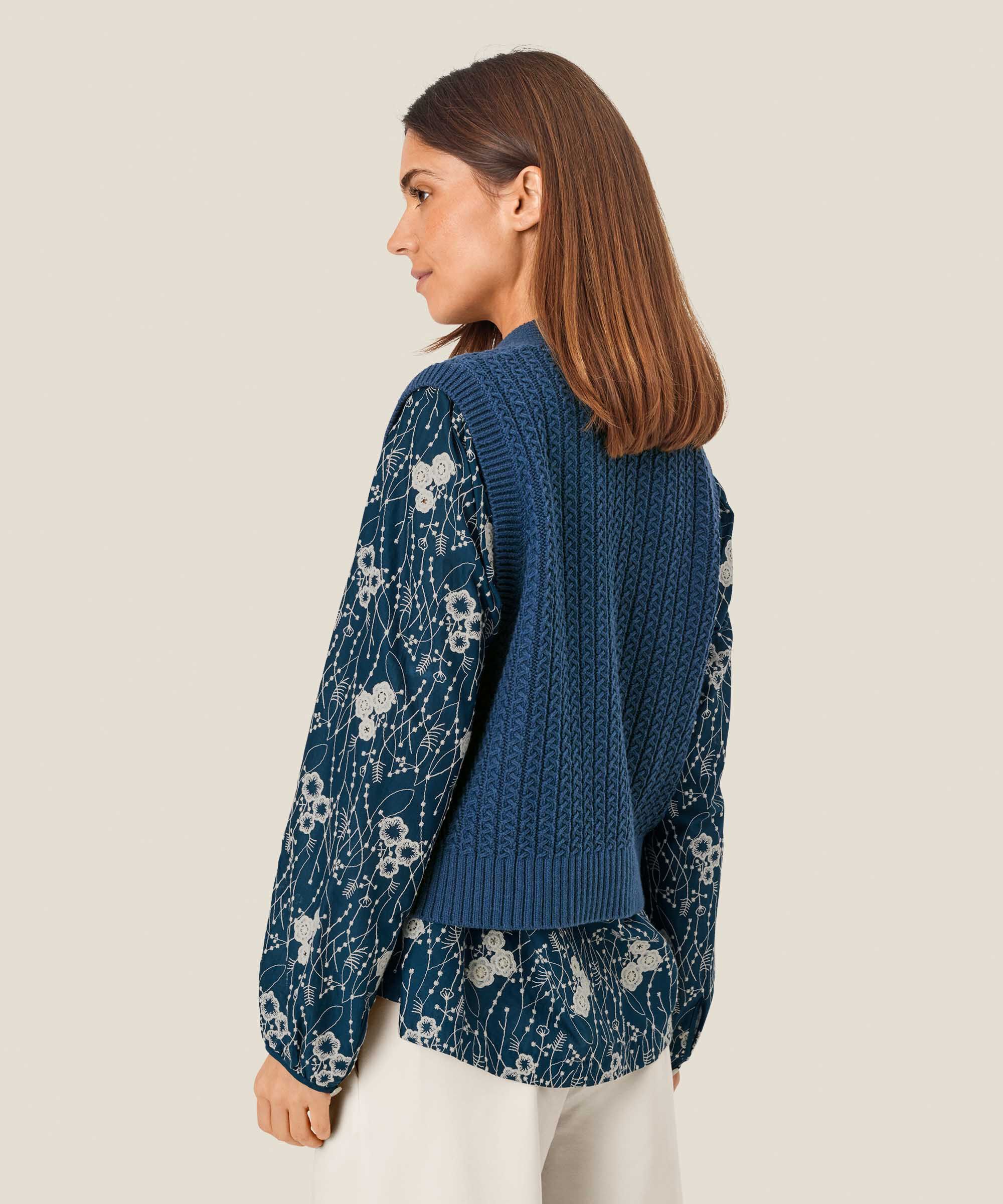 gilet court avec motif tricoté et boutons, Sargasso Sea