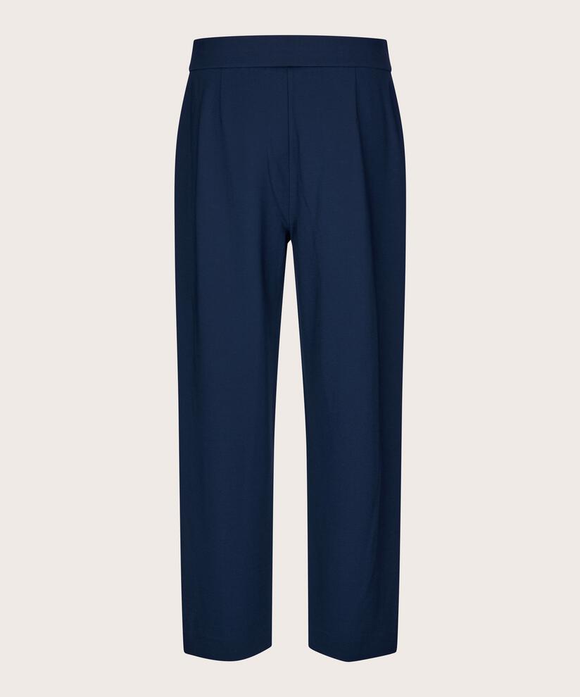 Pantalon En Jersey Avec Plis Cousus, Maritime Blue