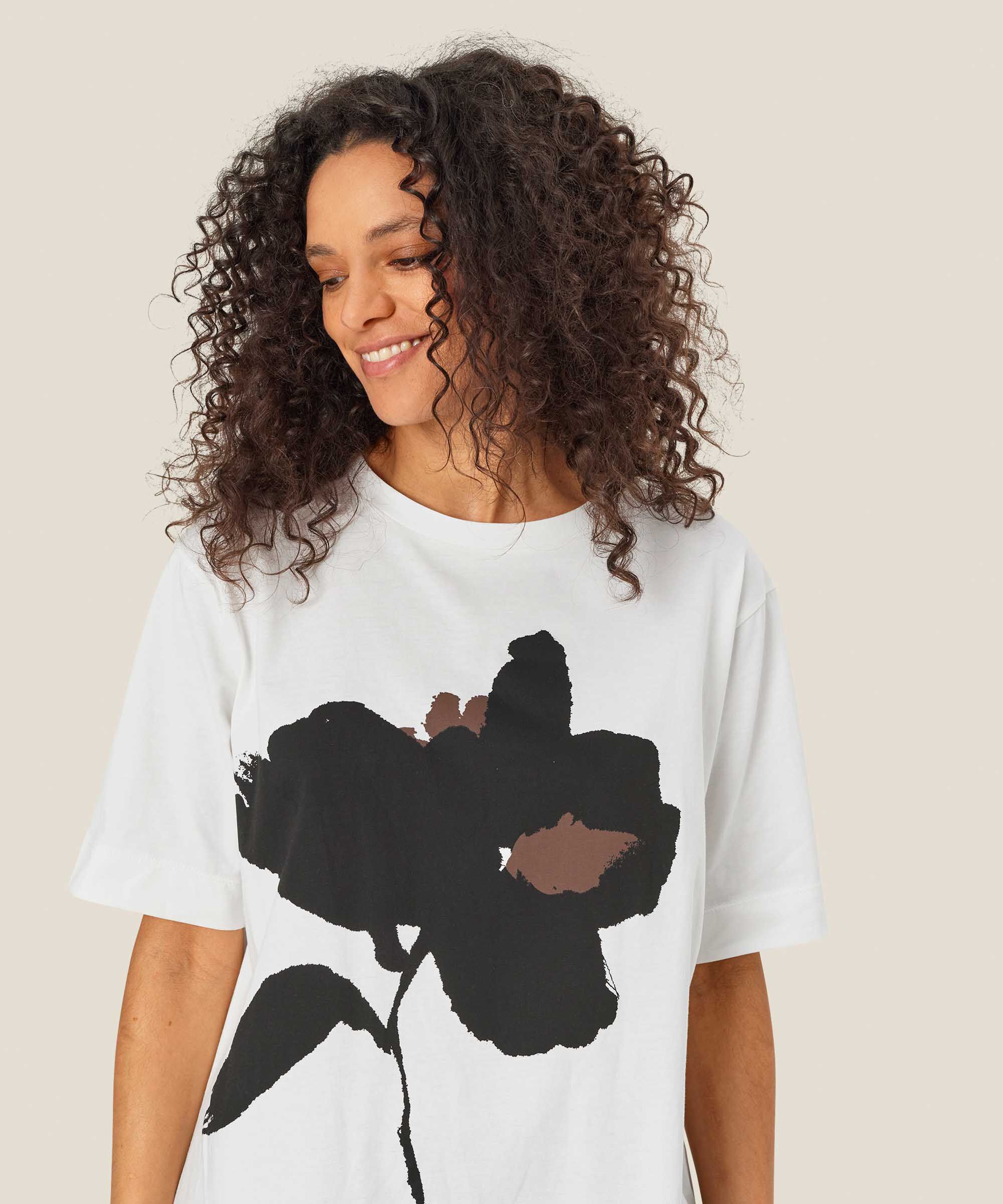 T-shirt Imprimé À Col Rond, White