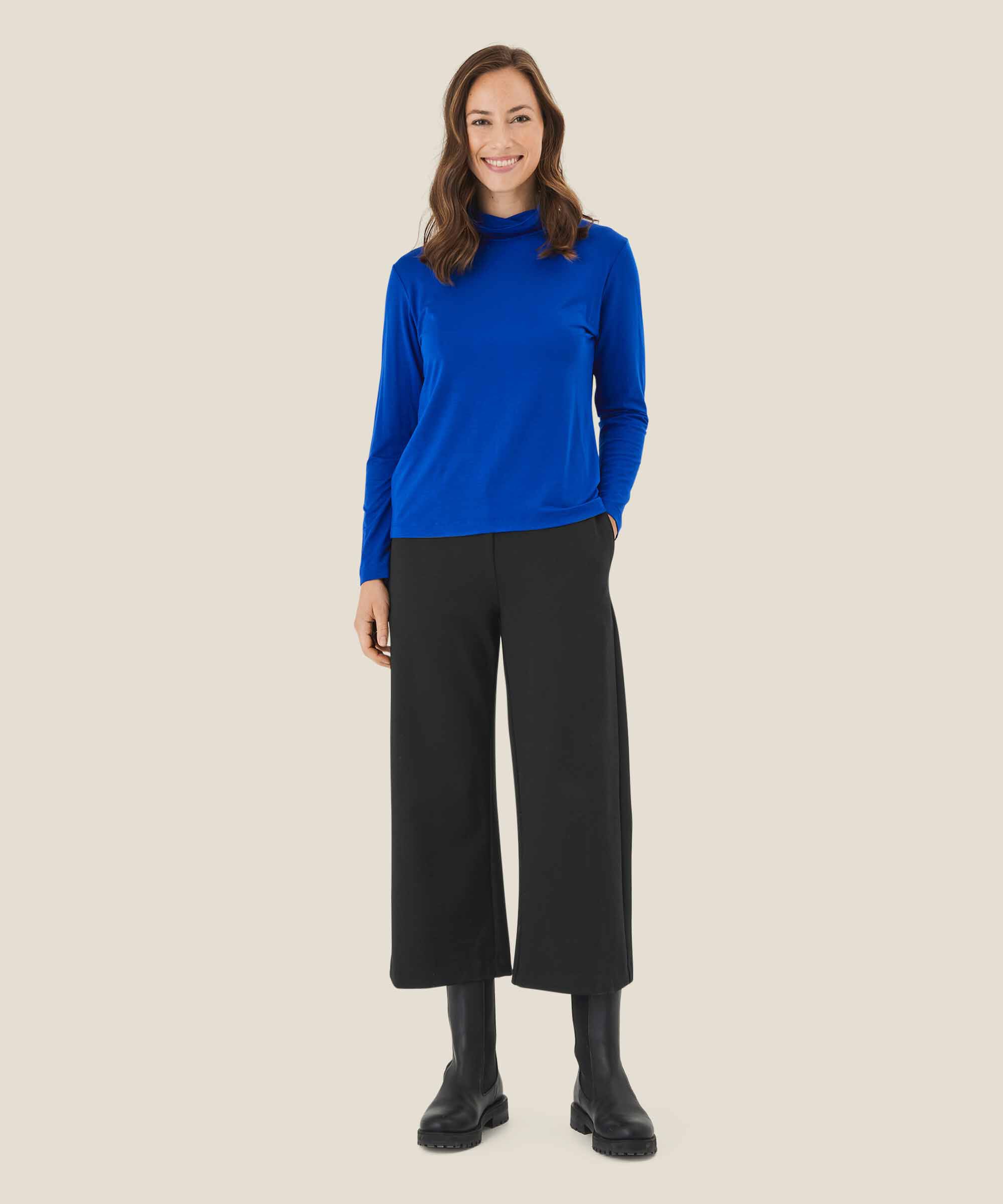 pantalon en jersey épais avec poches, Black