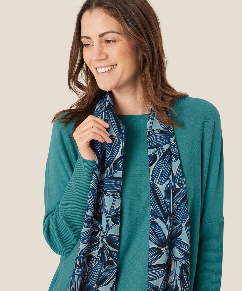 Écharpe en viscose imprimée, Teal