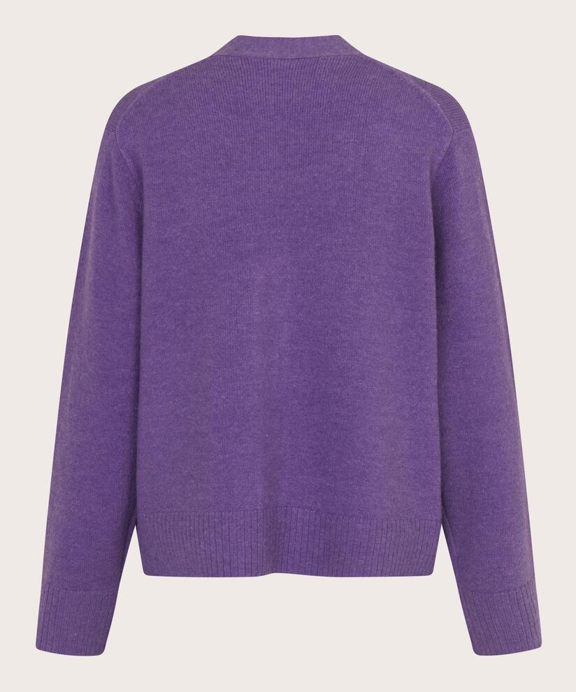 cardigan classique en mélange de laine, Meadow Violet