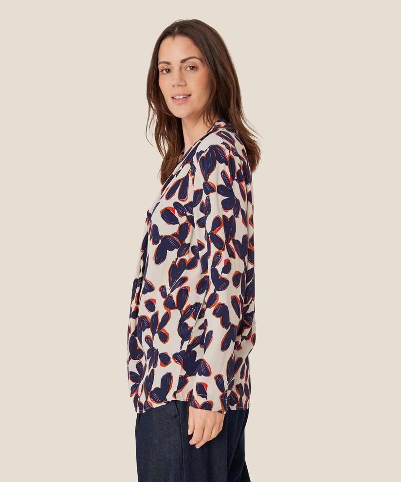 blouse en viscose avec détail nœud, Umber