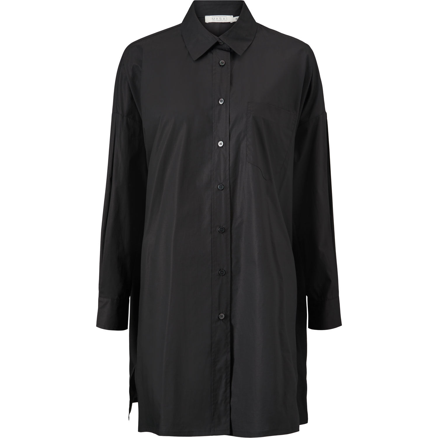 chemise boutonn&eacute;e en coton, Black