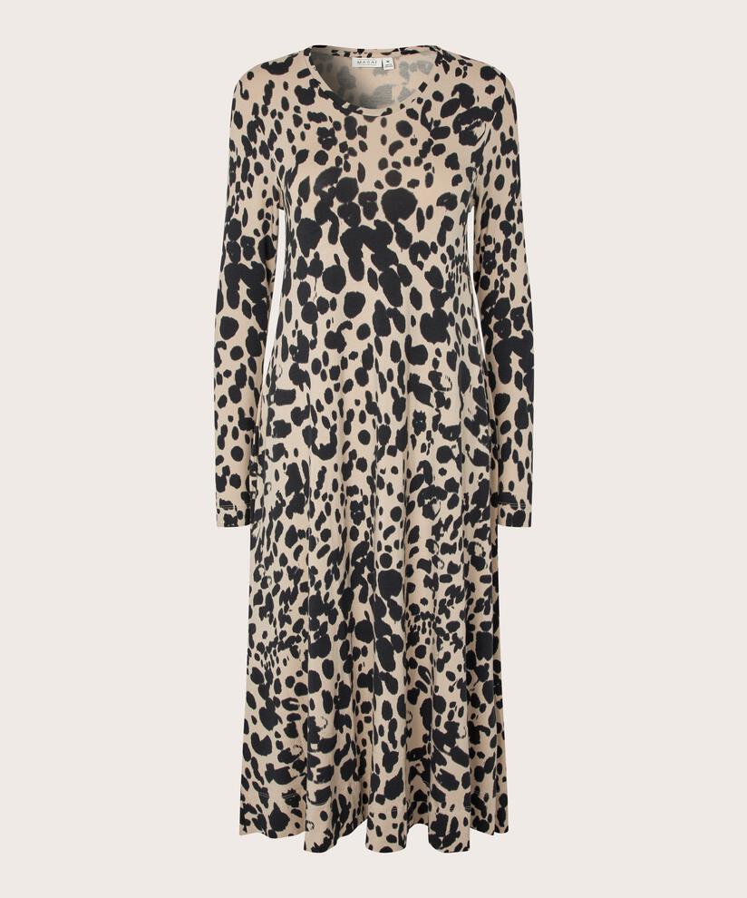 robe en jersey imprimé à manches longues, Oxford Tan