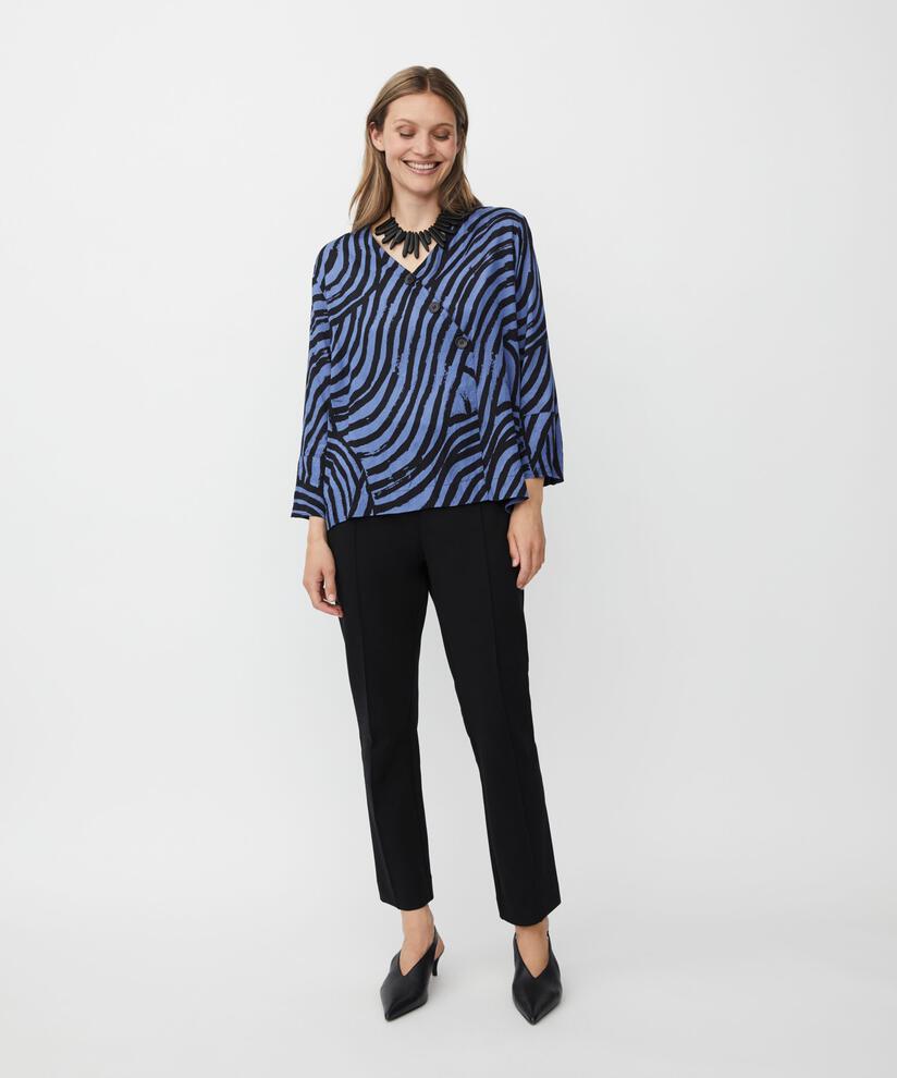 leggings en jersey épais avec plis de pression cousus, Black