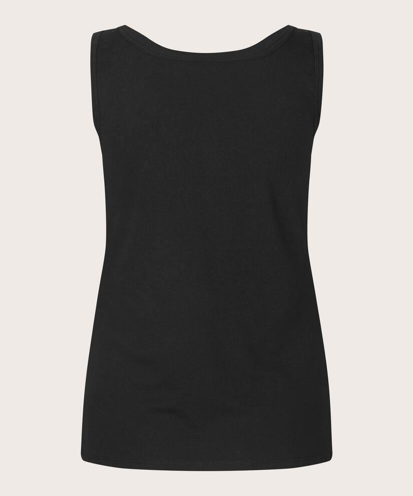 débardeur ajusté en jersey extensible, Black