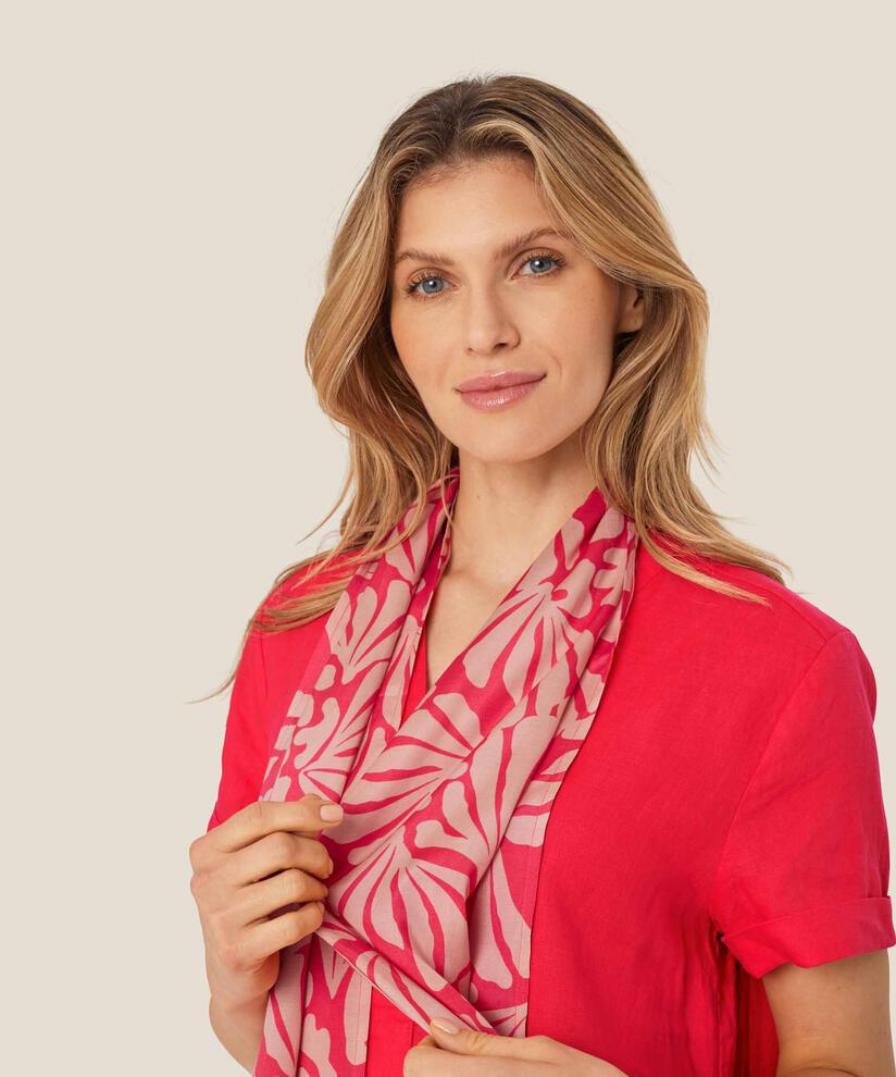 écharpe imprimée en viscose, Hibiscus
