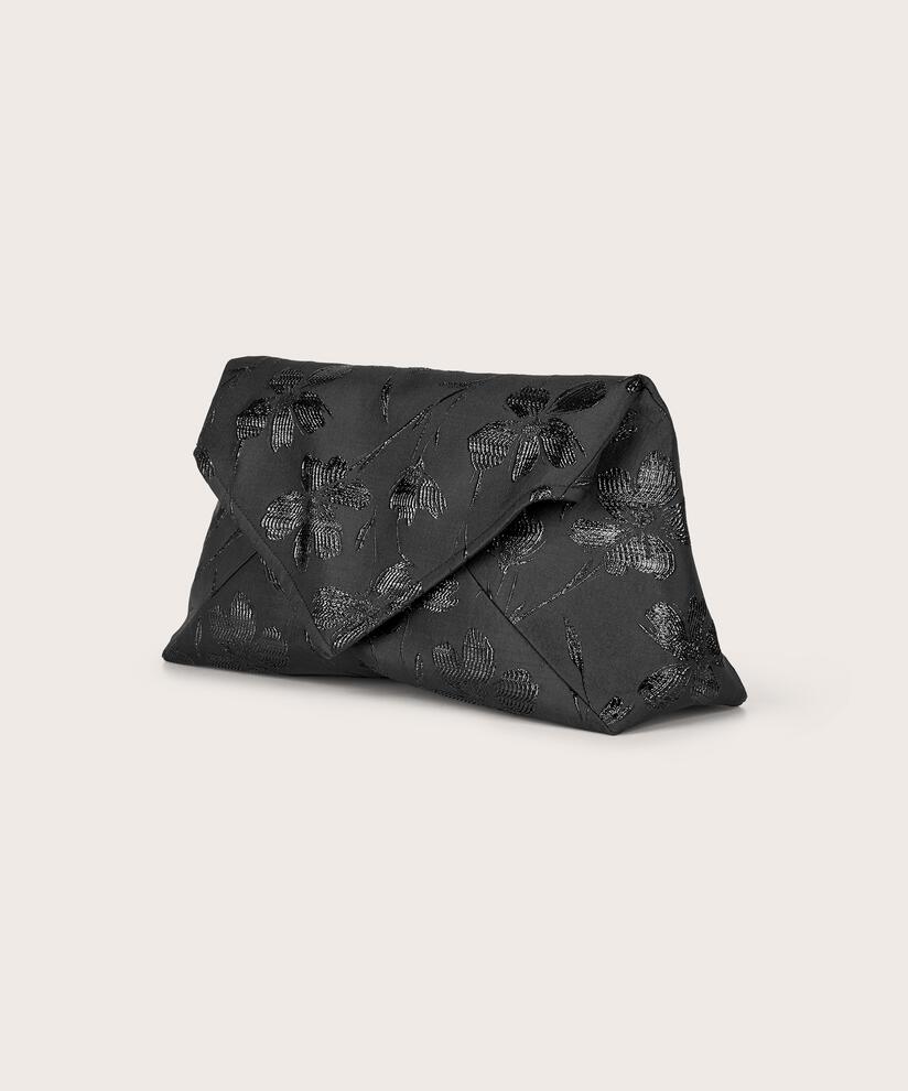 sac avec fleurs brodées, Black