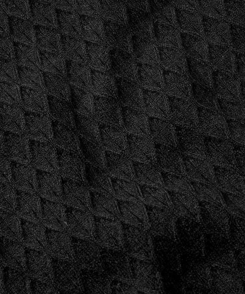 pull en maille à col roulé et motif arlequin, Black