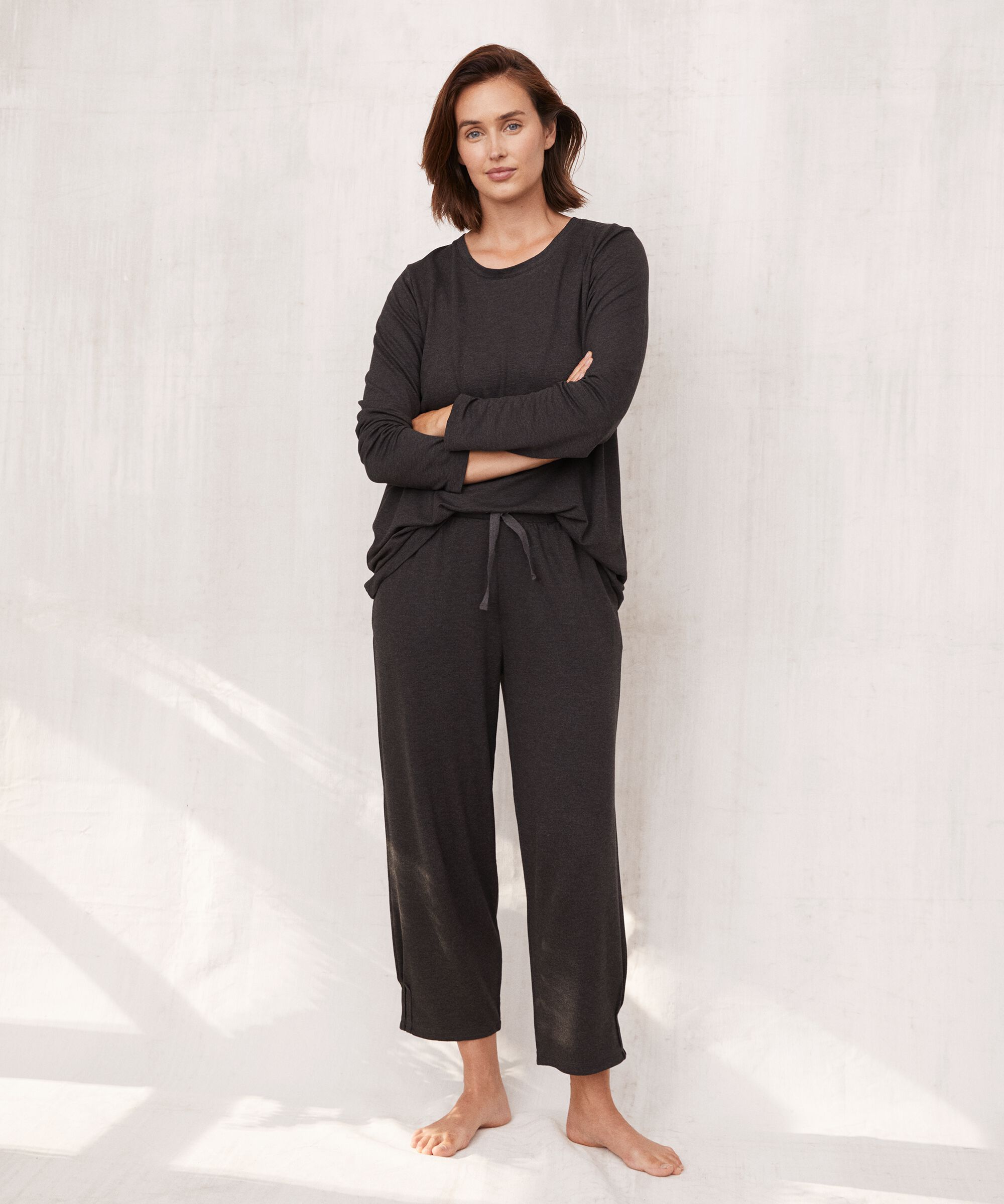 pantalon de jogging en jersey doux, D. Grey mel.