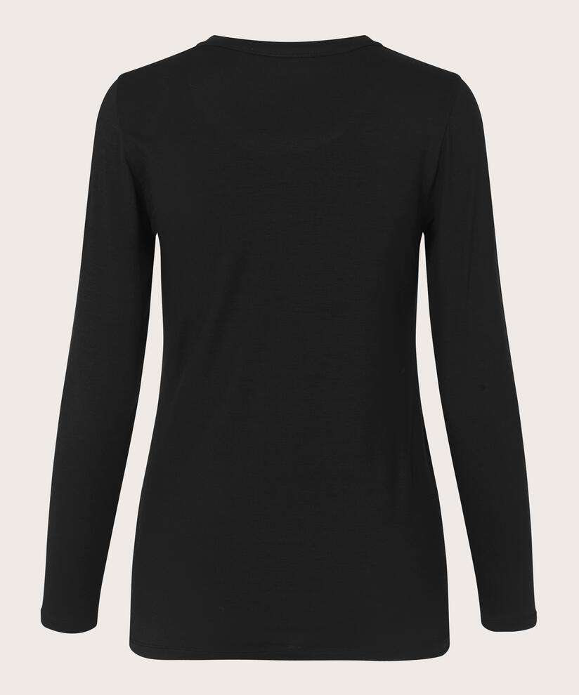 Top En Jersey À Col Rond, Black