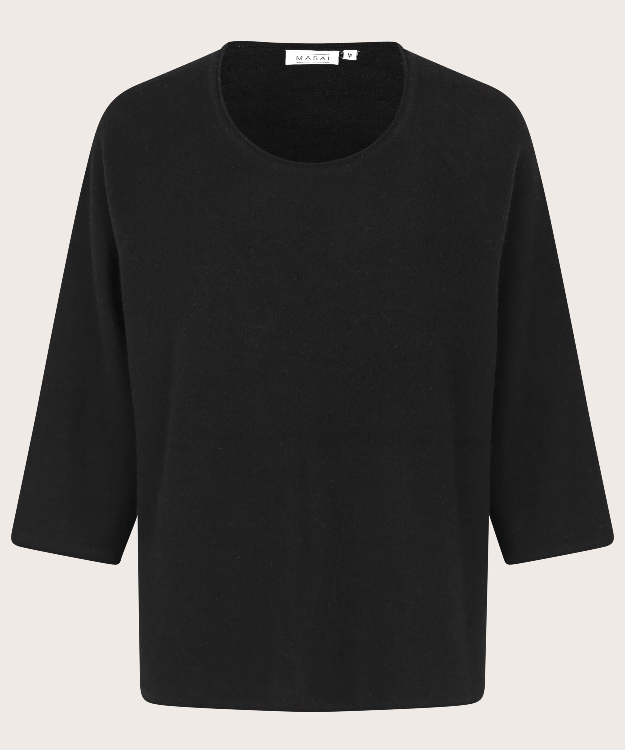 pull en laine à manches 3/4, Black
