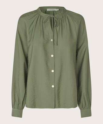 chemise à manches longues en viscose légèrement brillante, Four Clover