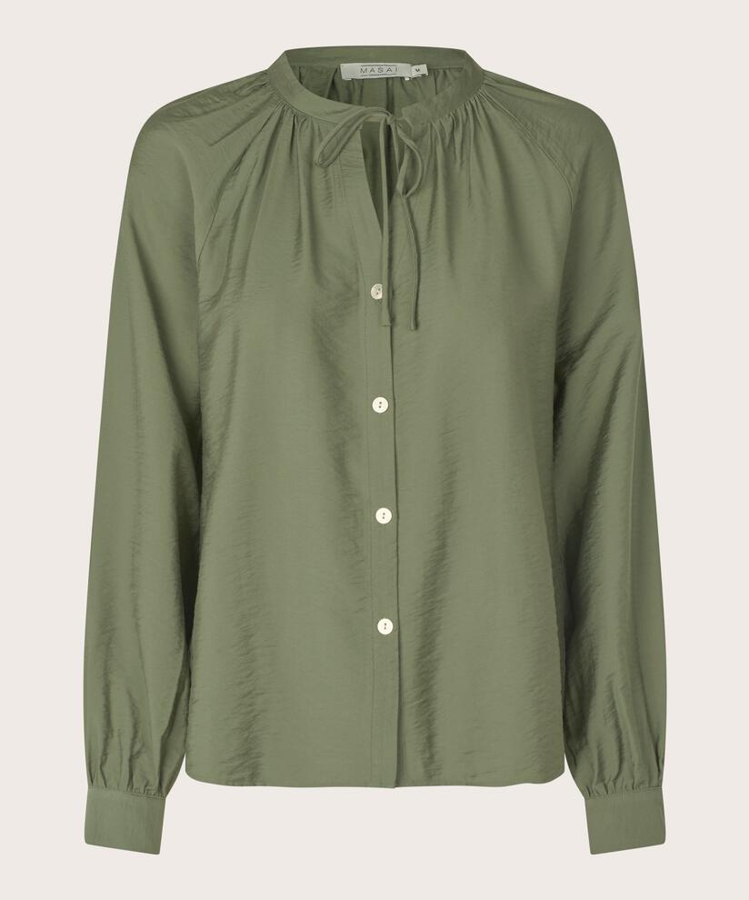 chemise à manches longues en viscose légèrement brillante, Four Clover