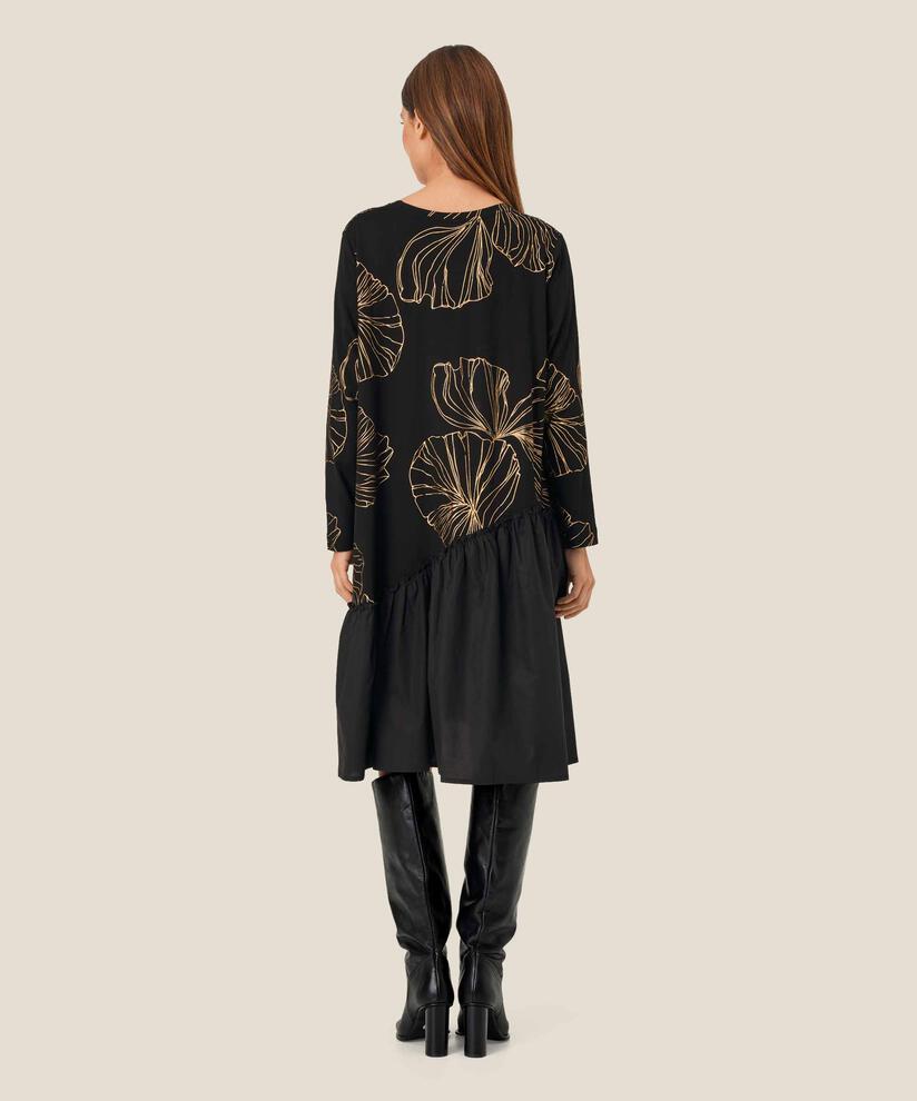 robe en jersey épais avec imprimé doré, Gold