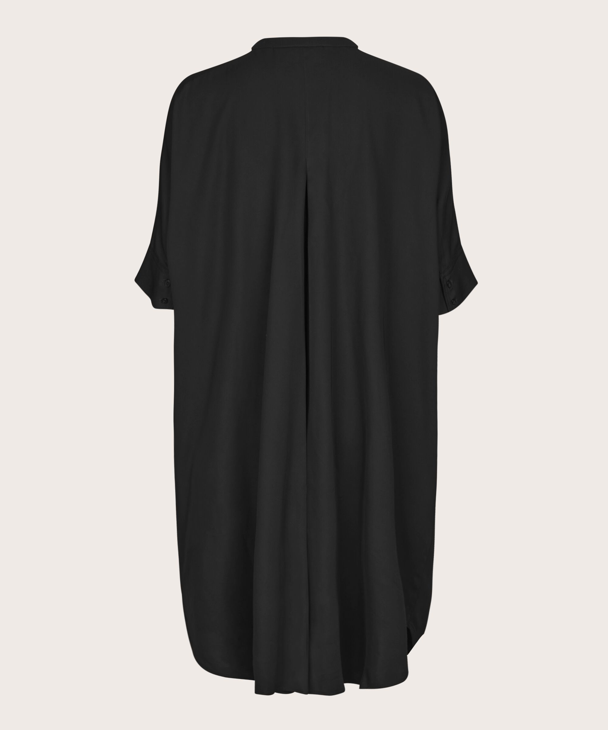 robe en viscose mélangée avec poches, Black