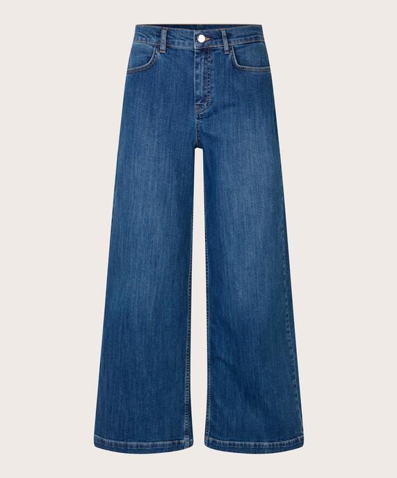 jean extensible à jambes larges, Blue Denim