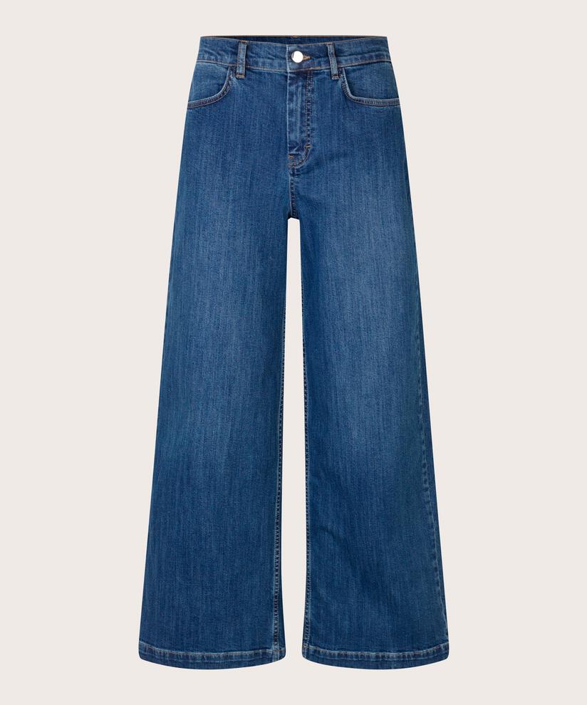 jean extensible à jambes larges, Blue Denim