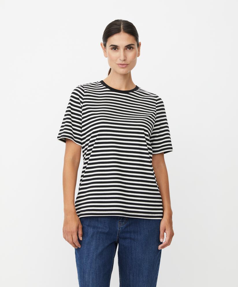 T-shirt à col rond et manches 1/2, Black
