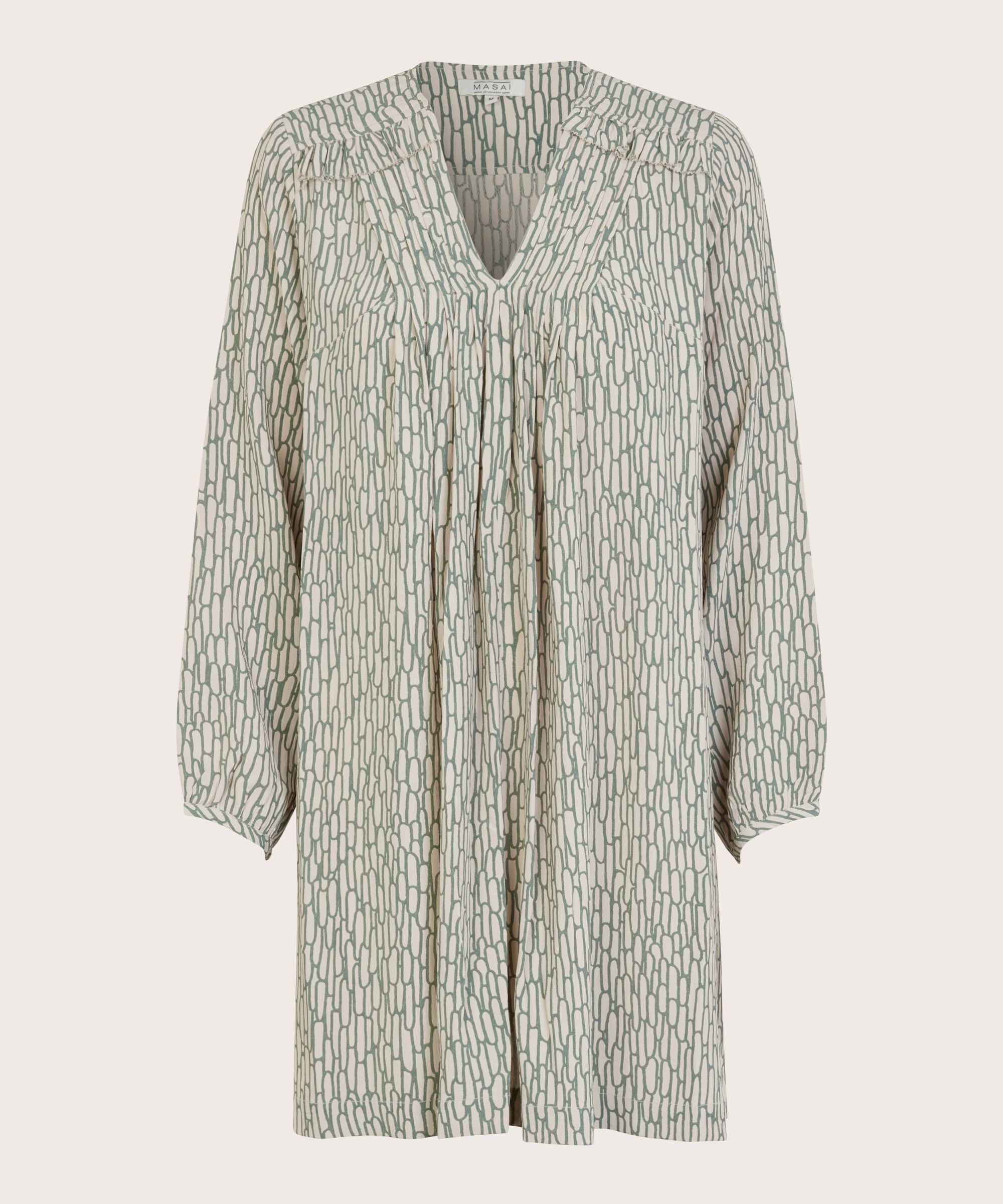 tunique en viscose avec col v et mollet, Balsam Green