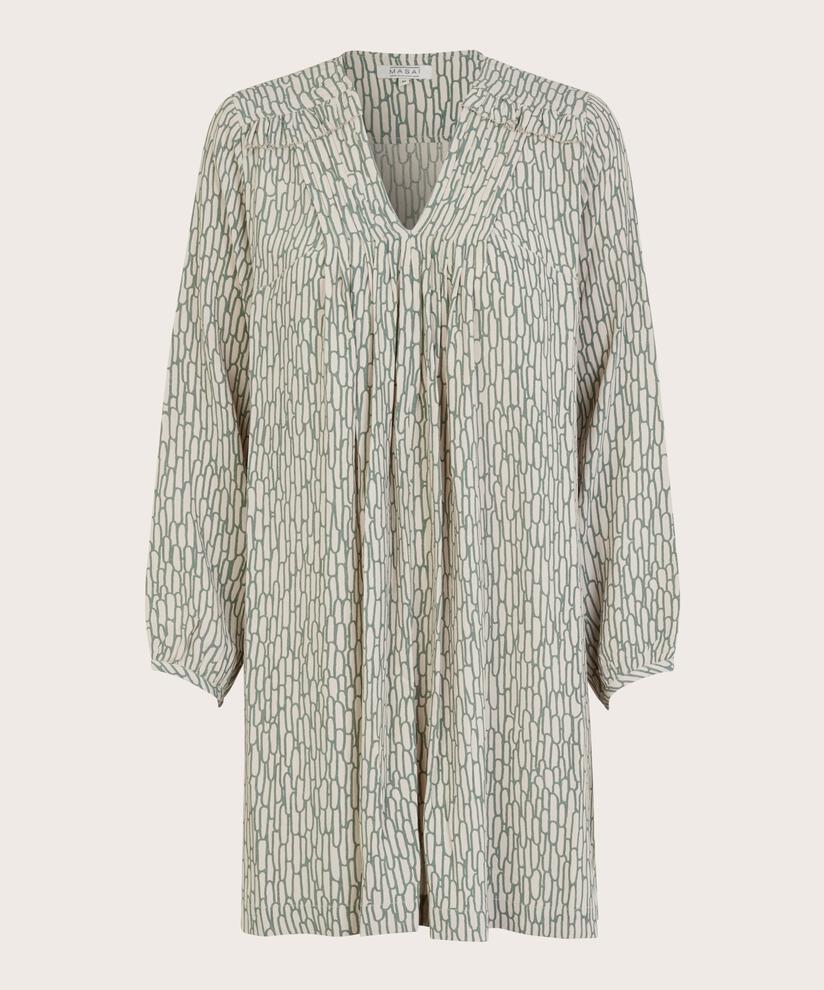 tunique en viscose avec col v et mollet, Balsam Green