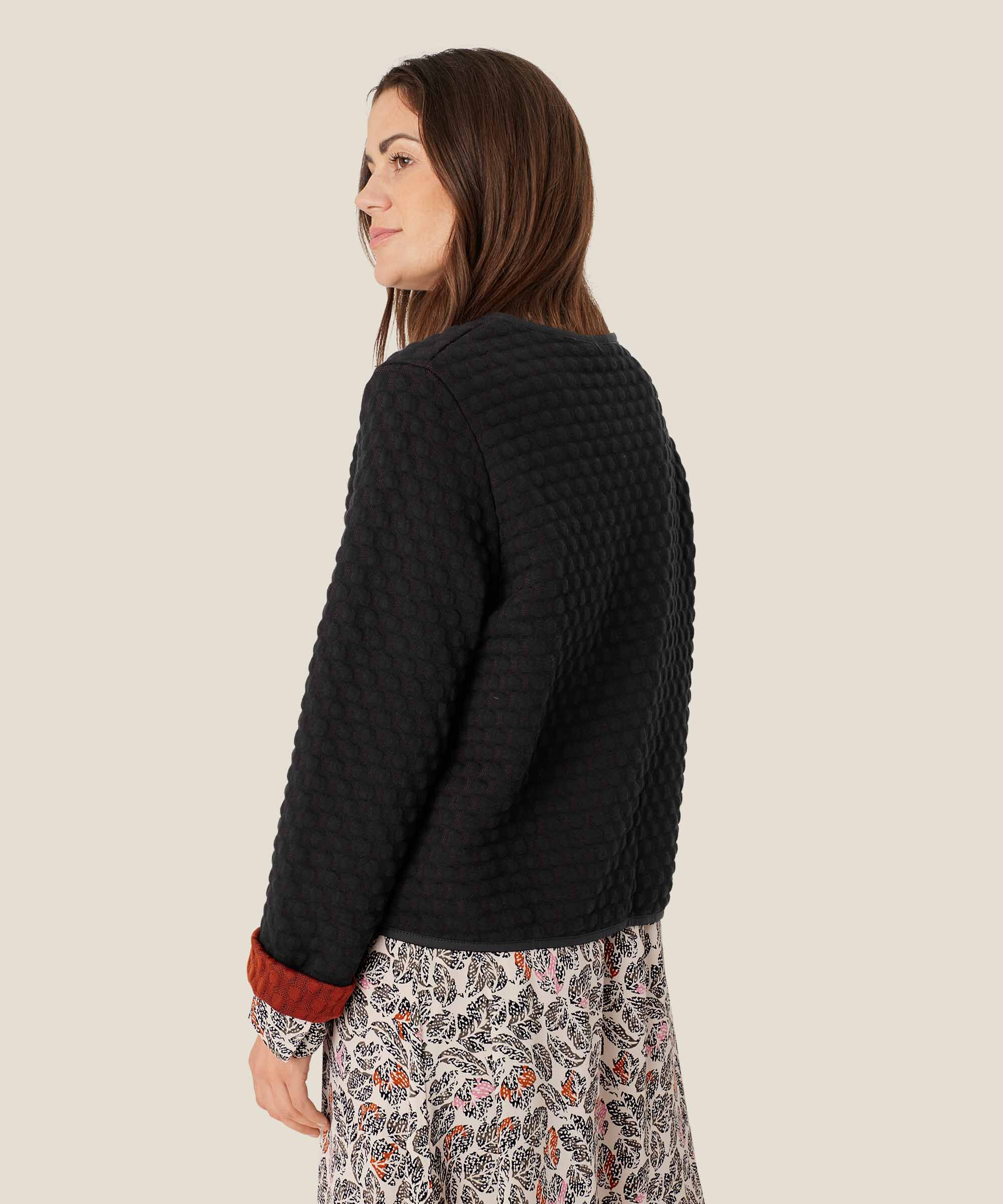 veste en qualité jersey avec effet bulle, Black