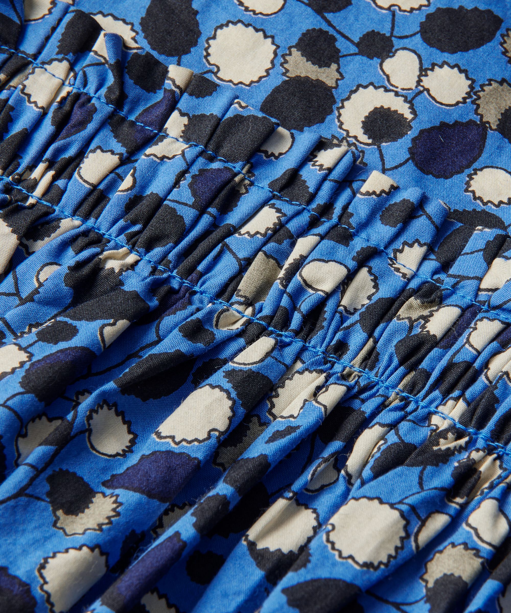 robe en coton avec plis et poches fendues, Federal Blue