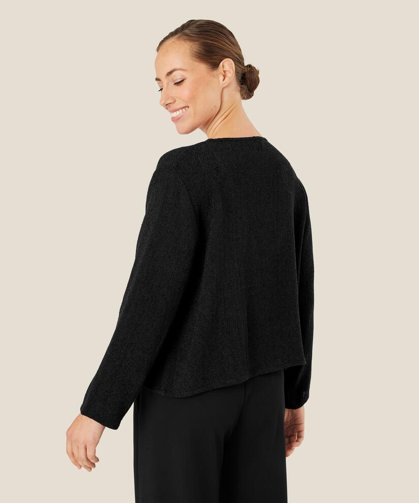 Veste Courte En Bouclé, Black