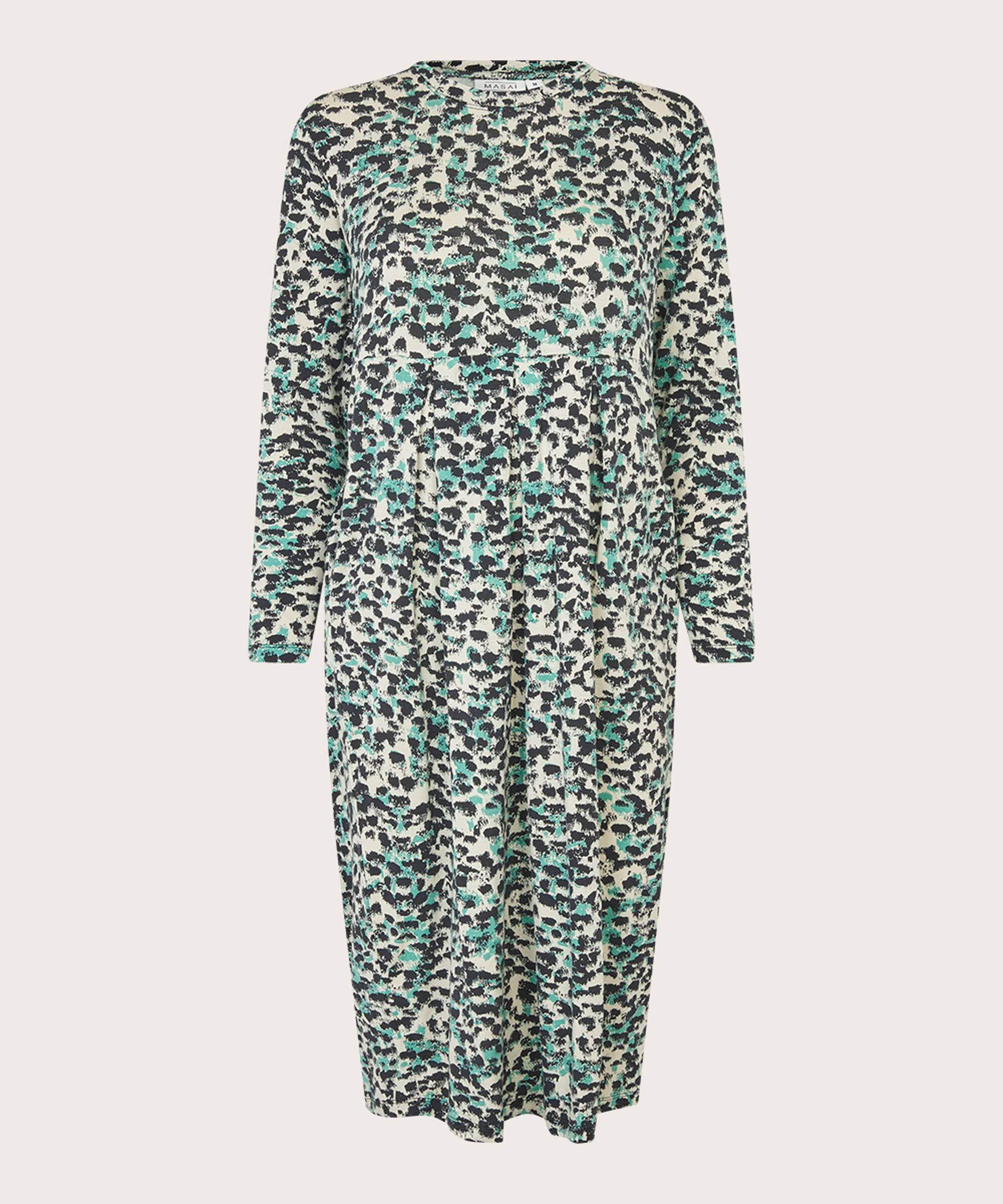 robe tulipe en jersey imprimé, Winter Green