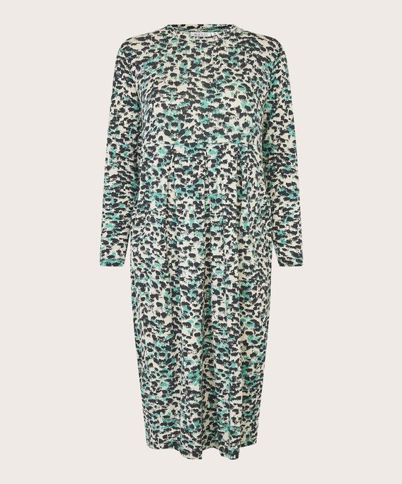 robe tulipe en jersey imprimé, Winter Green