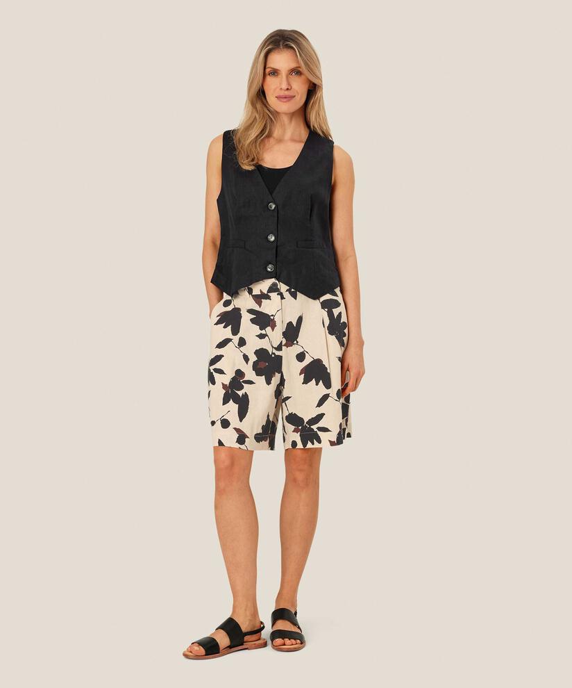 gilet féminin en lin doux, Black