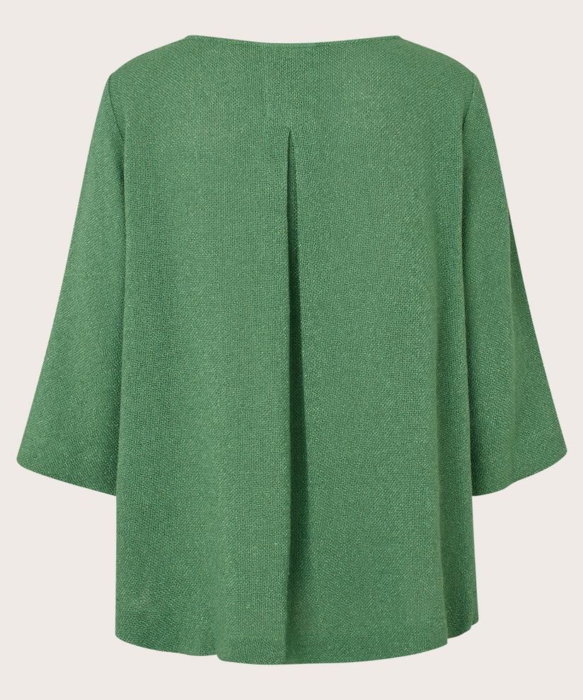 blouse bouclée à manches 3/4, D. Grass Green