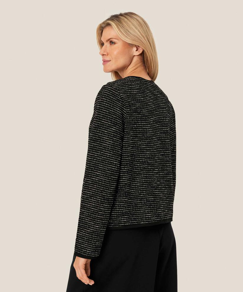 veste en jersey à rayures tissées, Black
