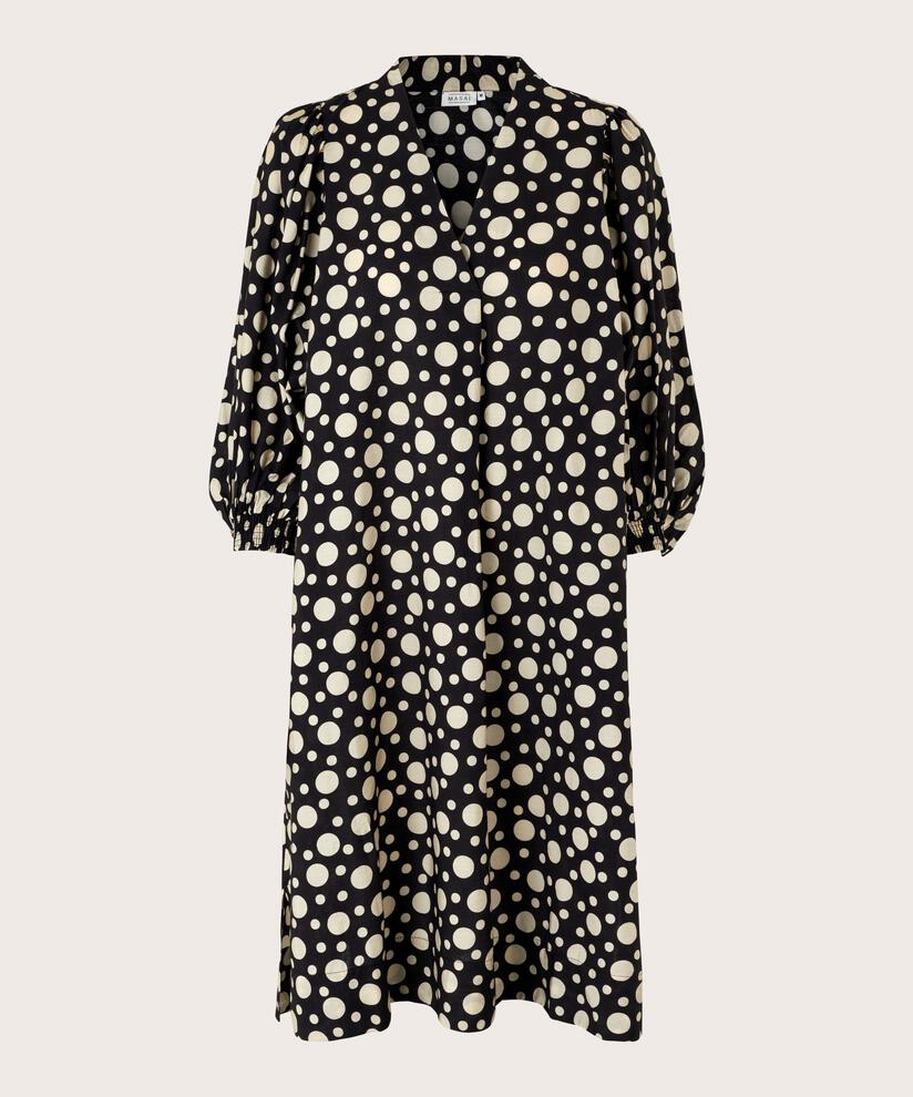 robe à manches volumineuses et poches fendues, Black