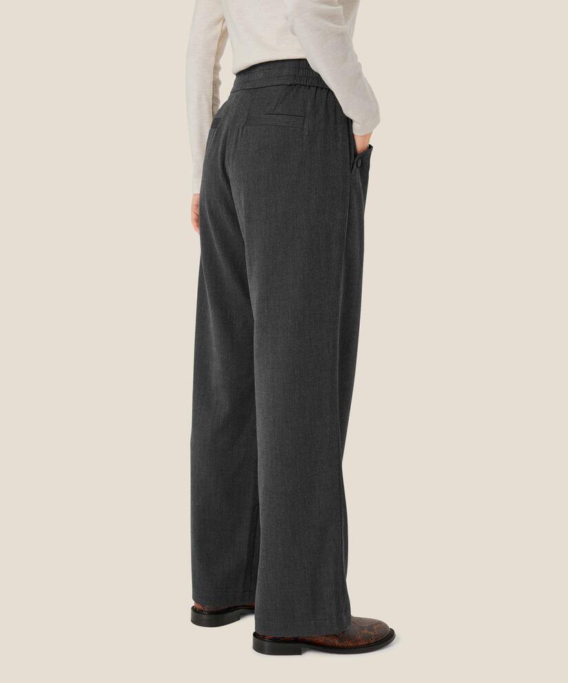 pantalon avec taille élastique et poches arrière passepoilées, D. Grey mel.